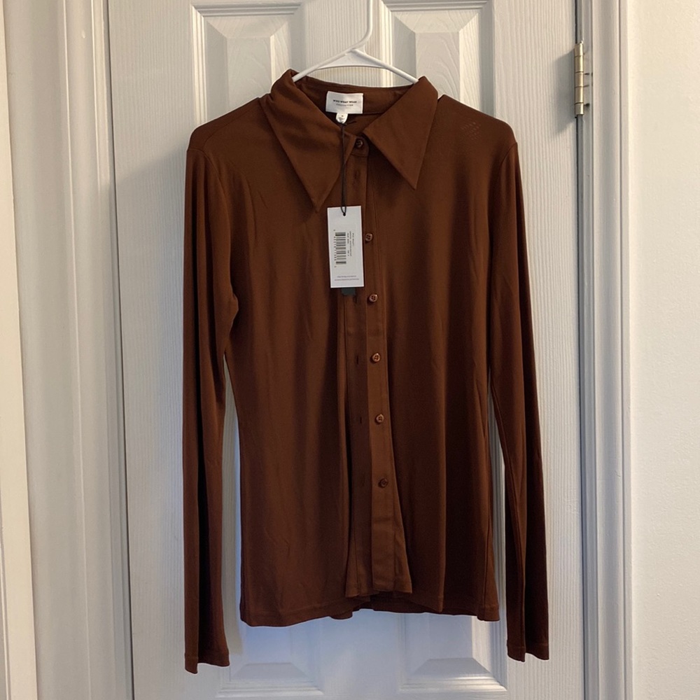 WHAT WHAT WEAR BROWN BUTTON UP